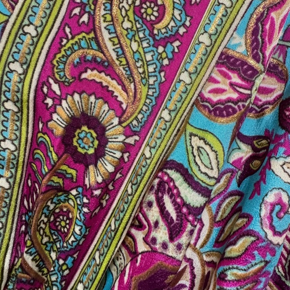 Boho Maxi Dress Long Floral Gown Deep V Front & Back with Tassel made in India - Picture 9 of 17